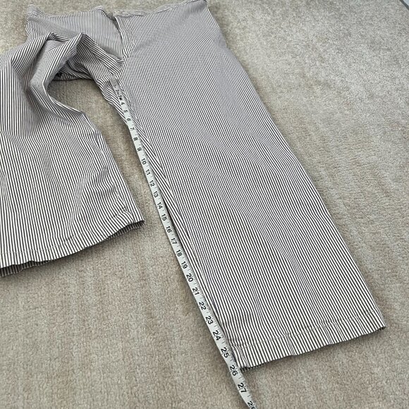 Madewell Emmett Wide Leg Crop Stripe Pants Welt Pocket 33 - Picture 5 of 9